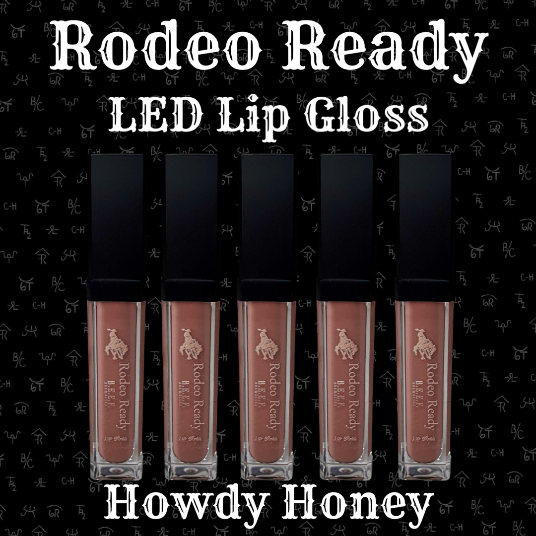 Rodeo Ready lip gloss with built in mirror and LED light