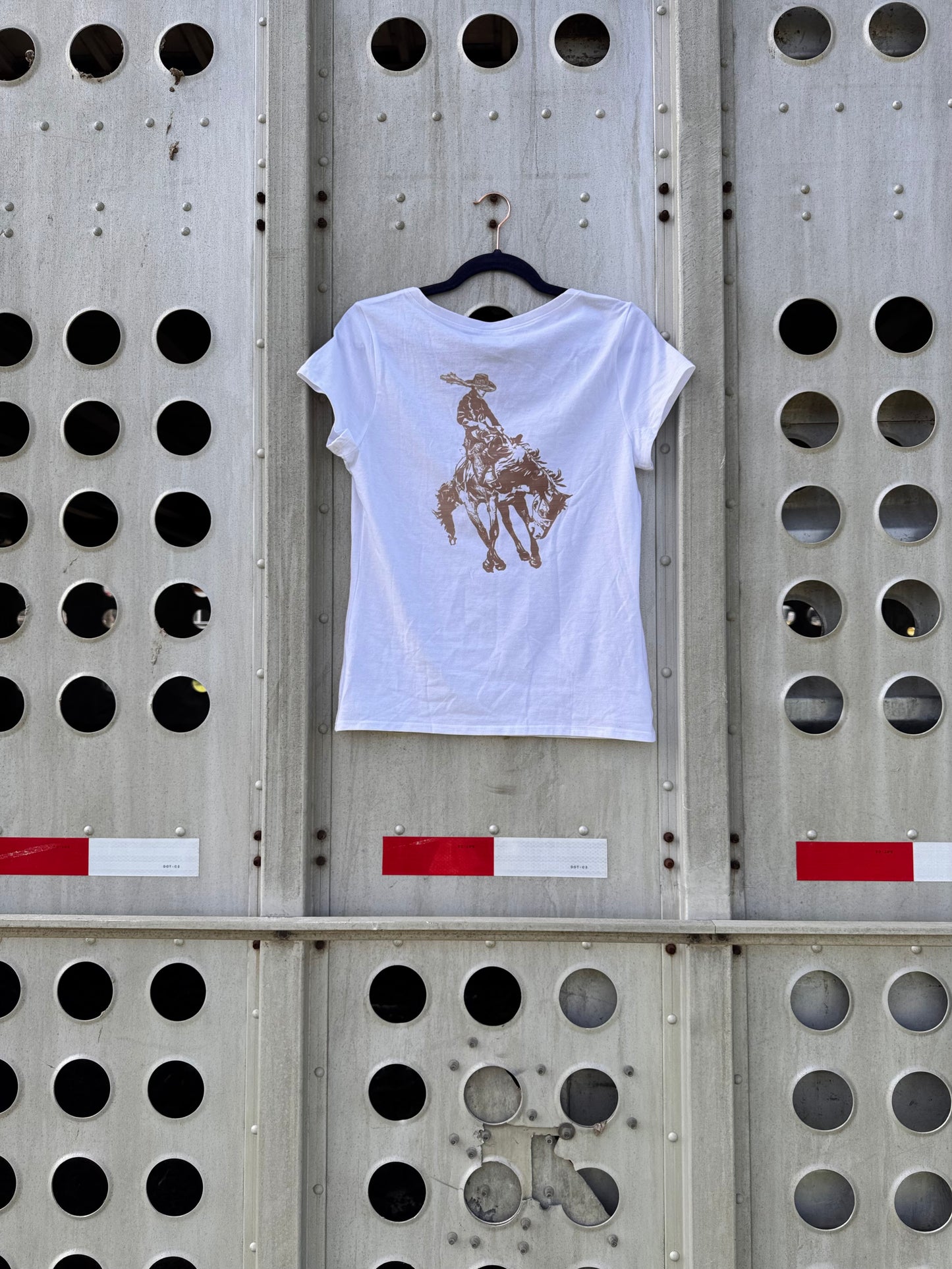 White Scoop Neck Fitted Women’s Tee