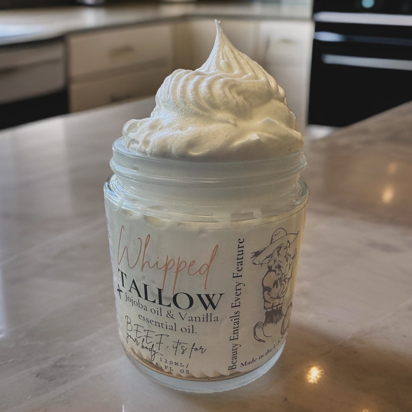 Whipped Tallow+ Jojoba Oil, Vanilla Essential Oil